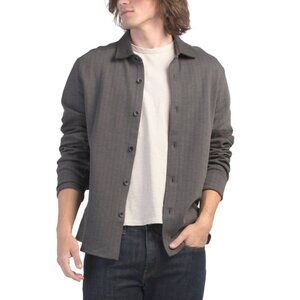 ROBERT BARAKETT Charcoal Stone Knit Overshirt